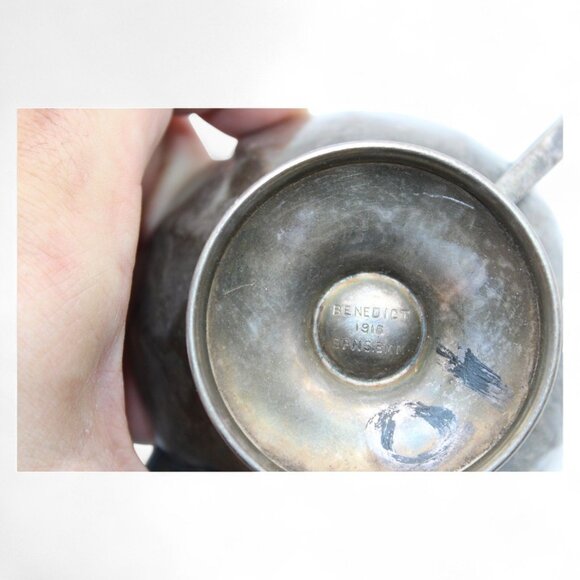 Antique Benedict Silver Plated Creamer Bowl - Picture 8 of 8